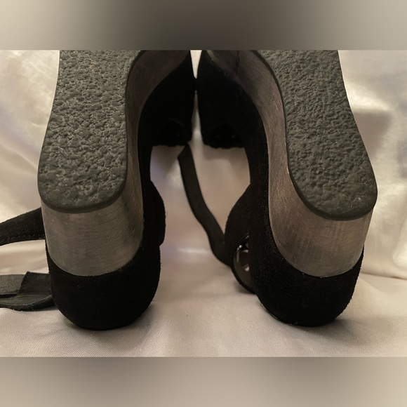 ALL SAINTS Suede Leather Wedge Sandals - Picture 6 of 8